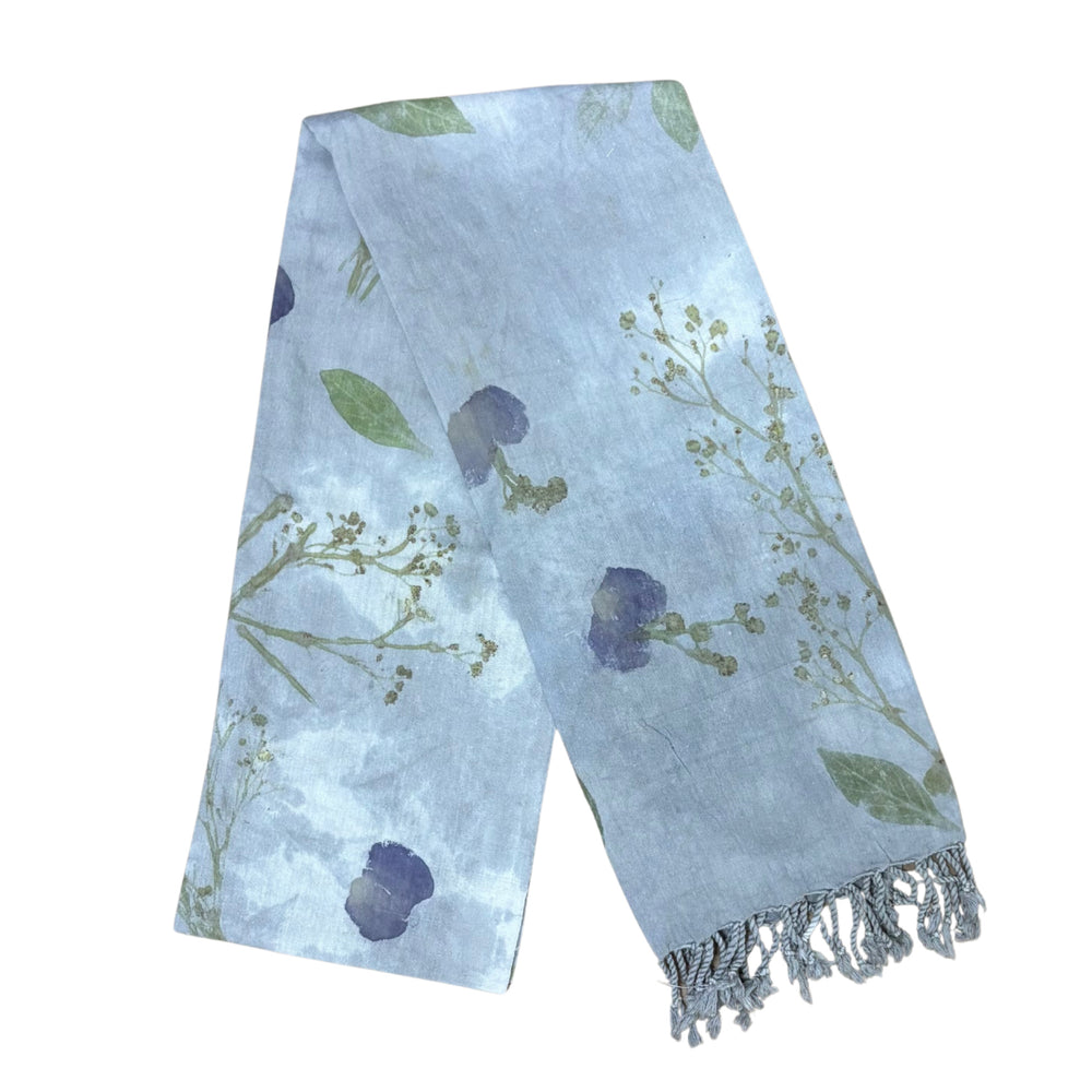 Garten: Eco Print Shawl Natural Cotton with Botanical Prints