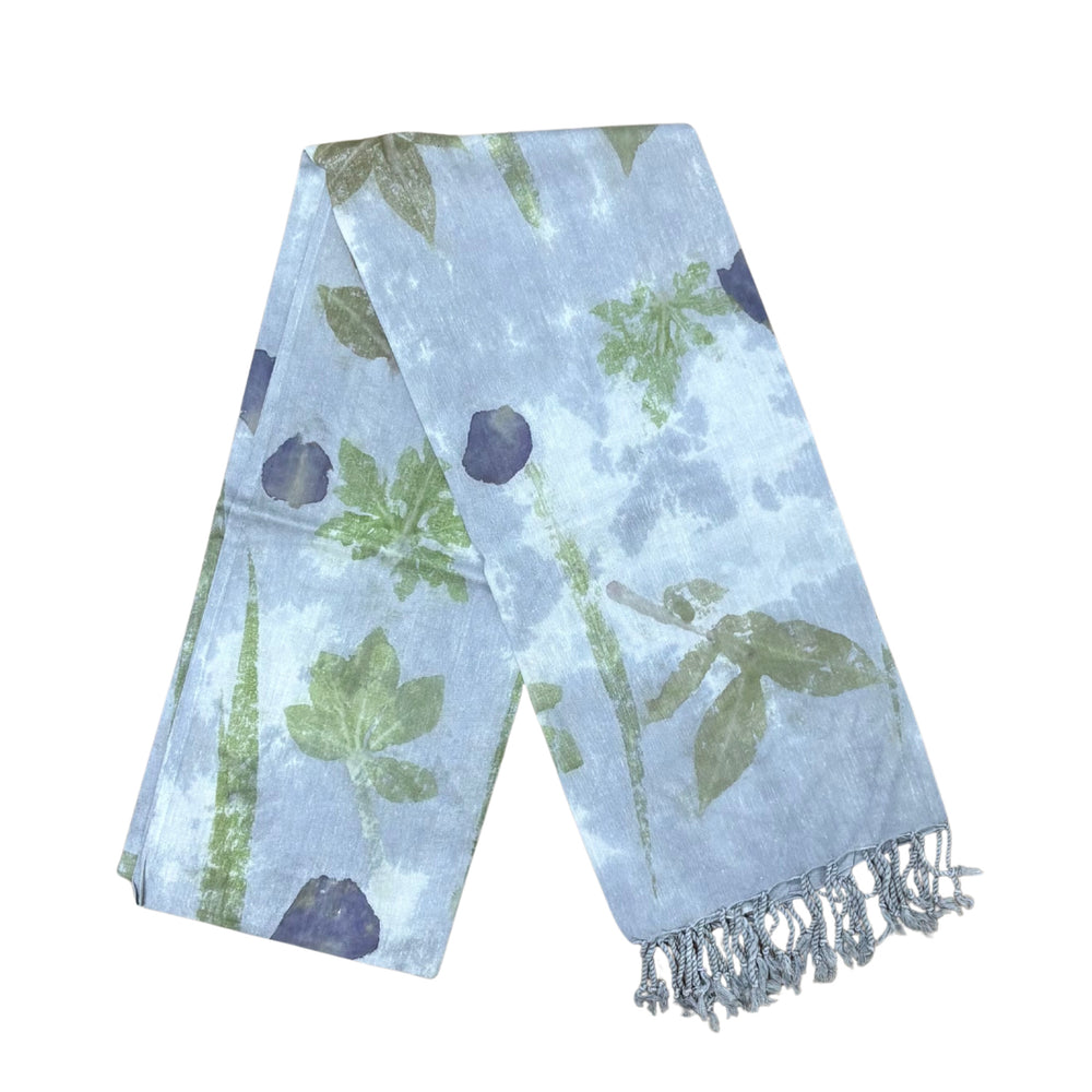 Garten: Eco Print Shawl Natural Cotton with Botanical Prints