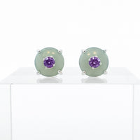 Elegant Amethyst Dome Earrings