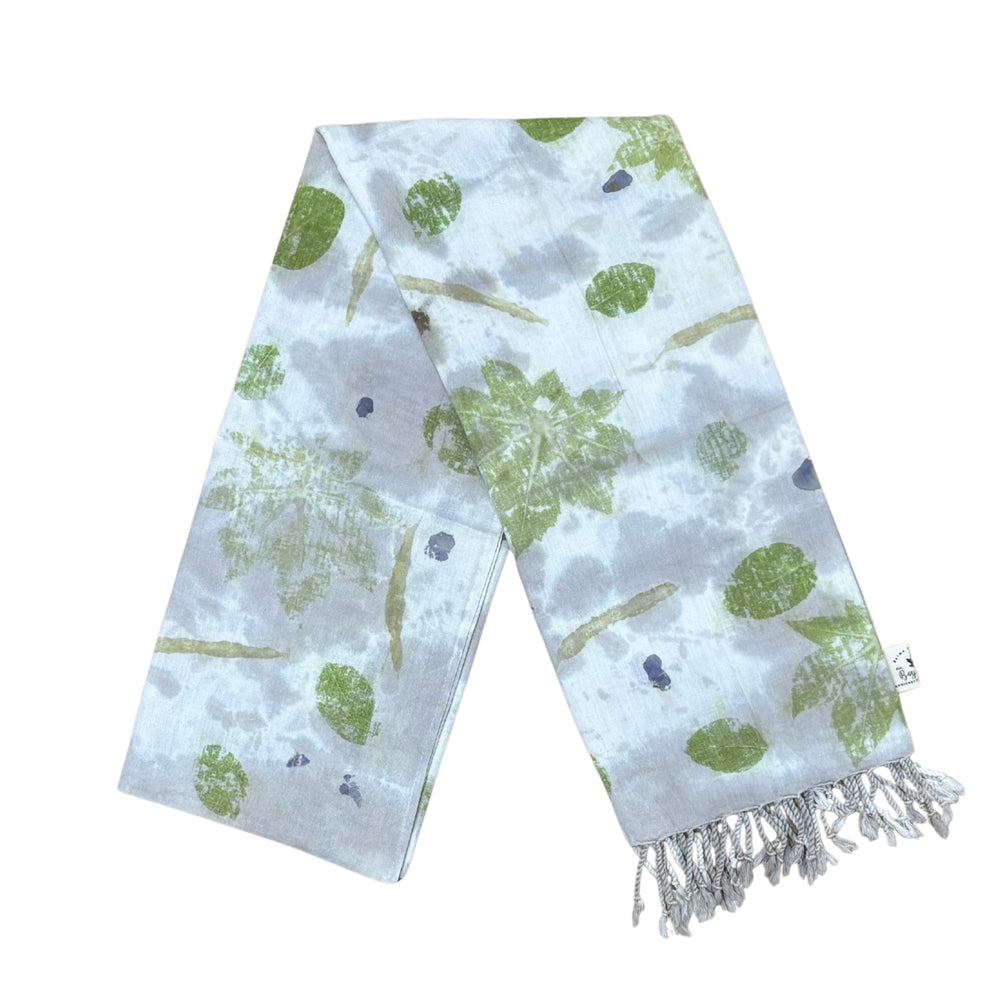 Garten: Eco Print Shawl Natural Cotton with Botanical Prints