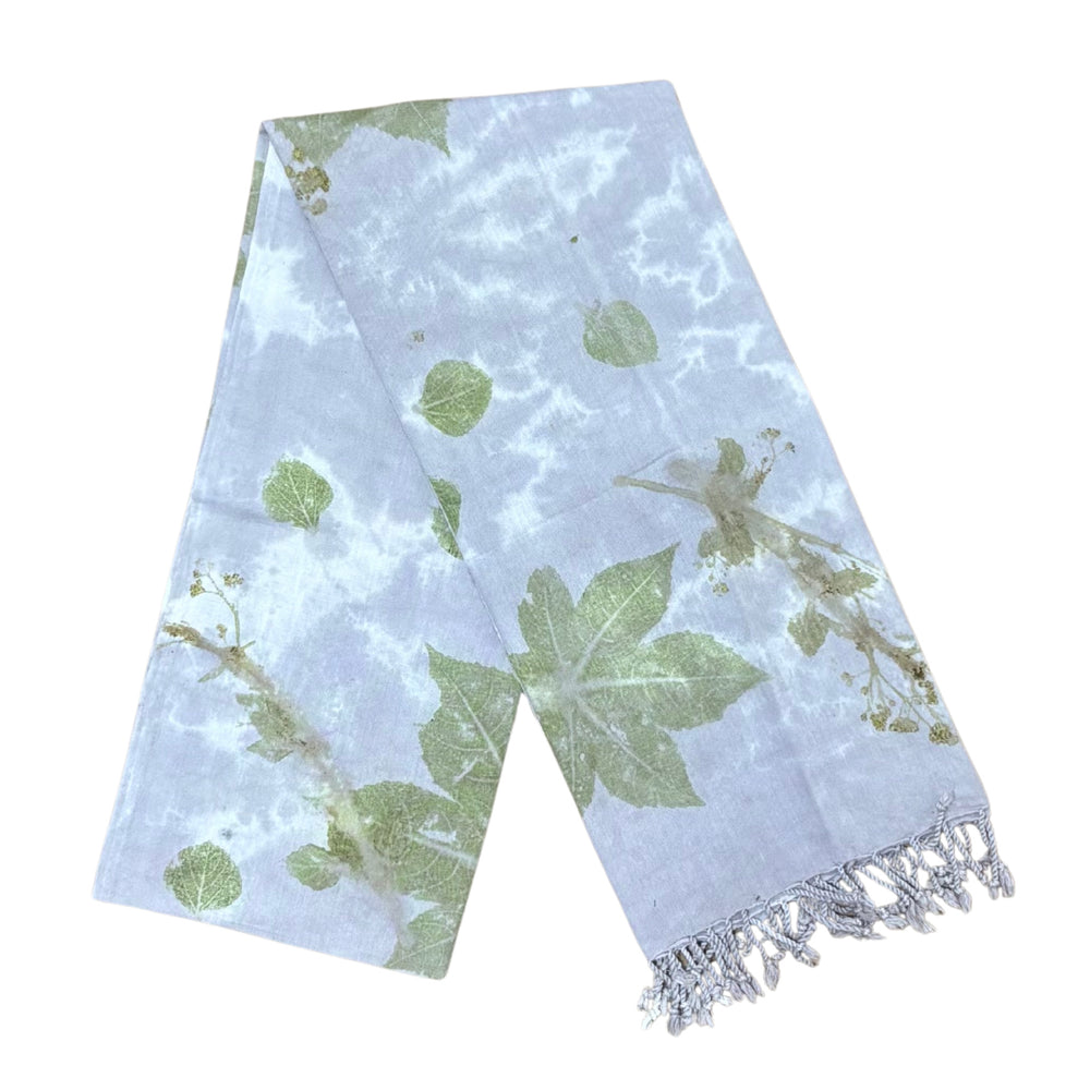 Garten: Eco Print Shawl Natural Cotton with Botanical Prints