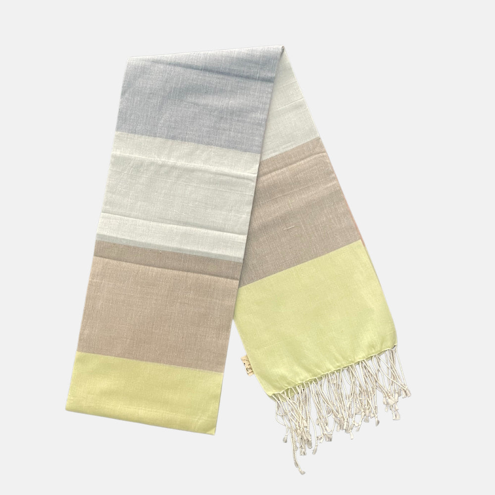Cotton Shawl with Colorful Stripes: Colorful Squares