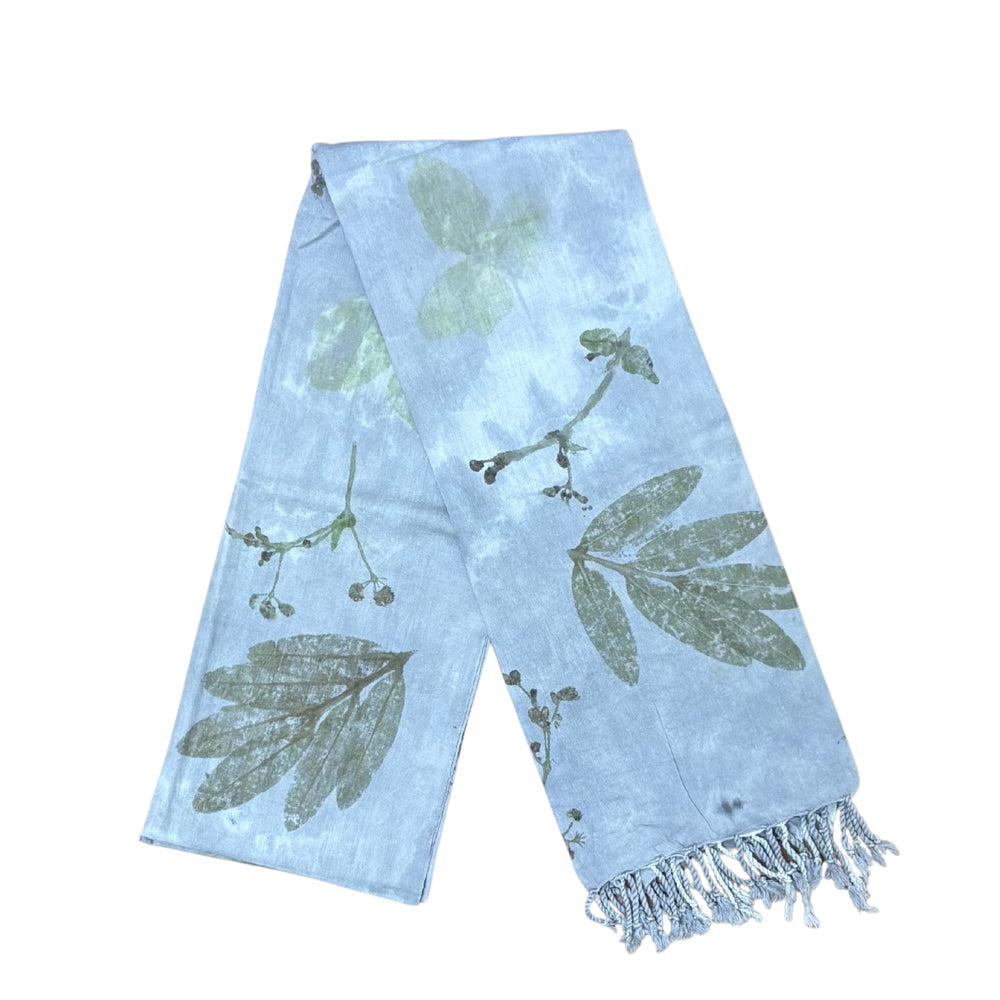 Garten: Eco Print Shawl Natural Cotton with Botanical Prints