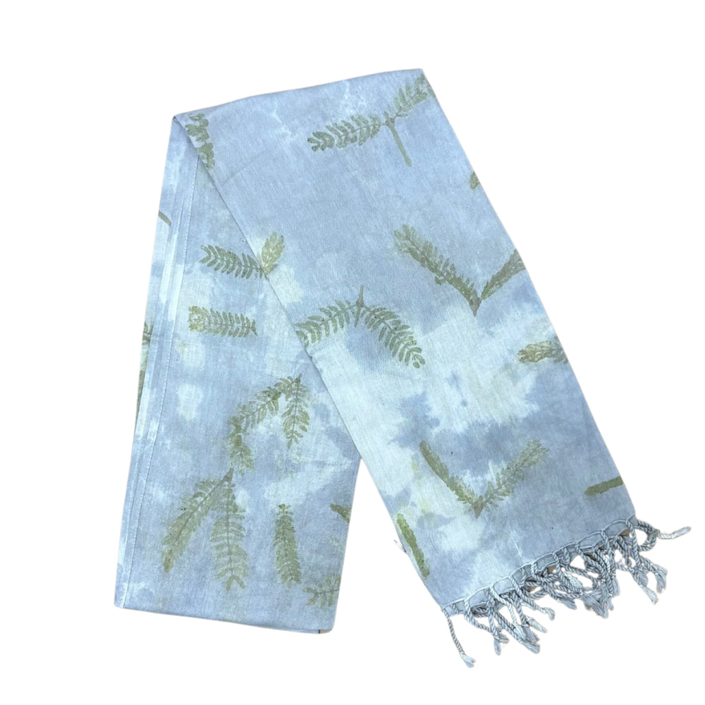 Garten: Eco Print Shawl Natural Cotton with Botanical Prints