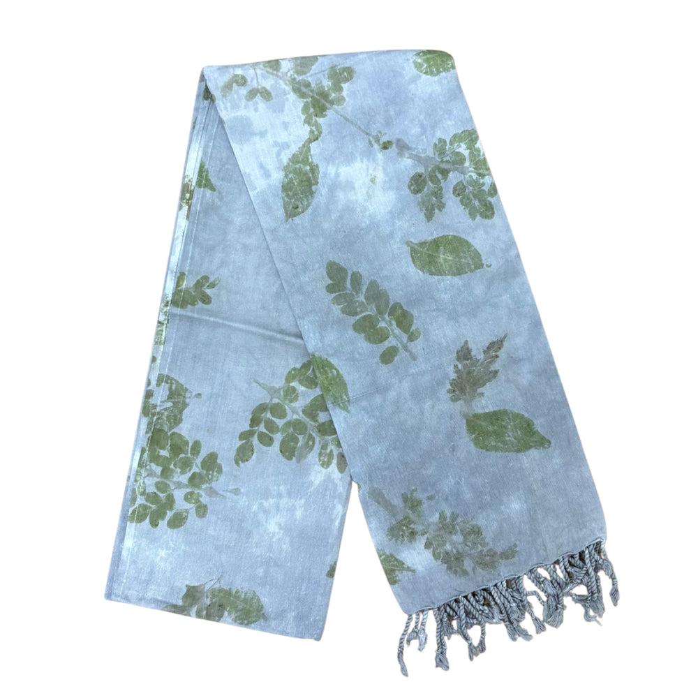 Garten: Eco Print Shawl Natural Cotton with Botanical Prints