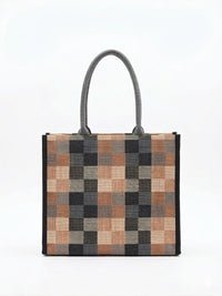 Geometric Pattern Handwoven Cotton Tote Bag (Large)