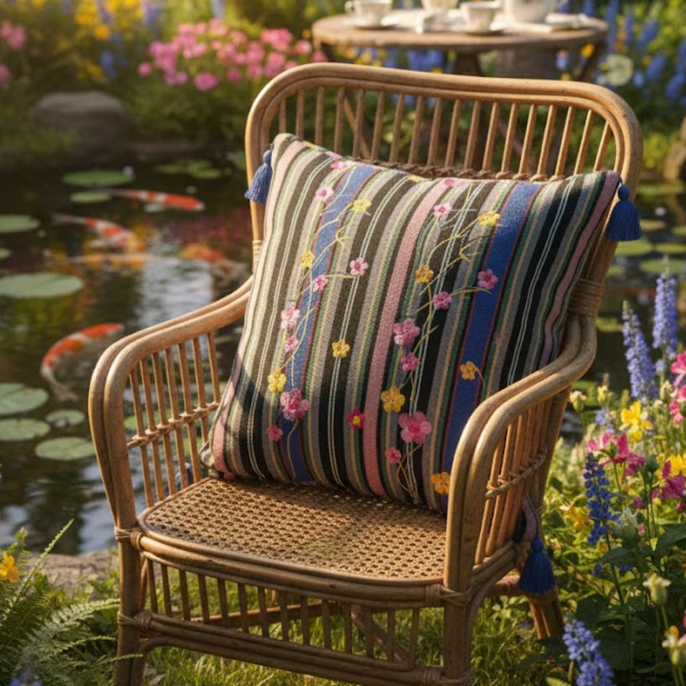 Garten: Machine Embroidery Cushion Cover (Square)
