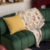 Hand Embroidered Floral Throw (Ivory)