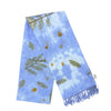 Garten: Blue & White Eco Print Shawl with Natural Cotton Botanical Prints