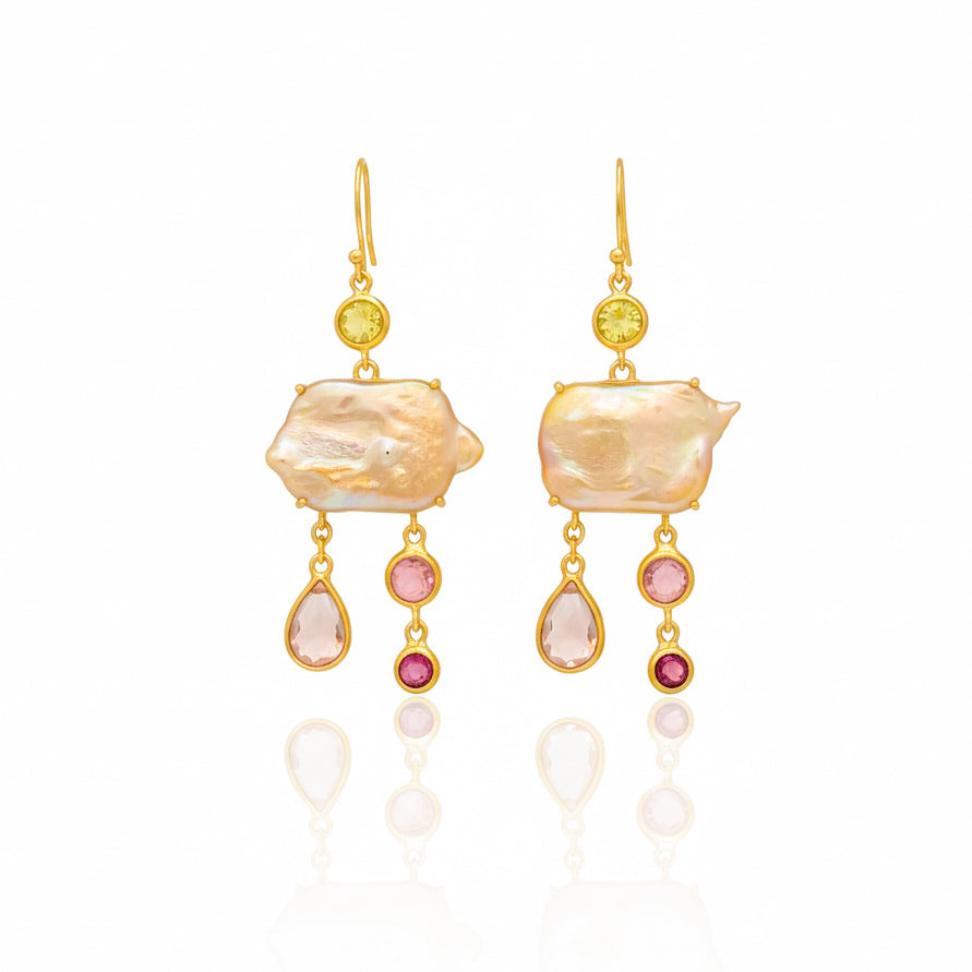 Pearlescent Cascade Earrings