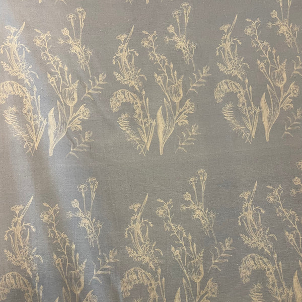 Soft Botanical Outline Print Fabric Roll