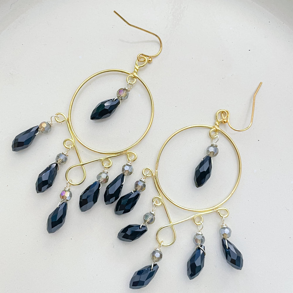 Elegant Cascade Hoop Earrings
