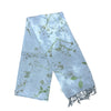 Garten: Light Blue Eco Print Shawl with Natural Cotton Botanical Prints