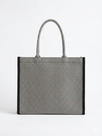 Classic Monochrome Handwoven Cotton Tote Bag (Large)