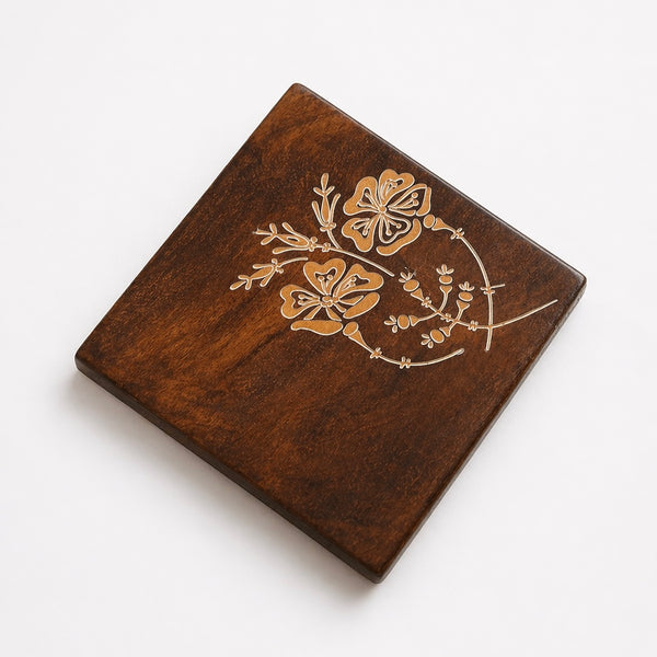 Elegant Flore: Wooden Coaster