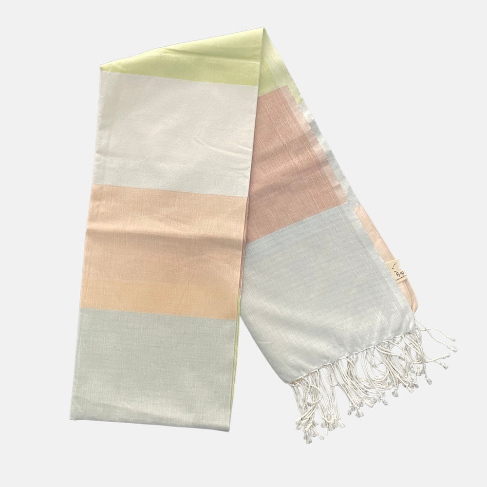 Cotton Shawl with Colorful Stripes: Colorful Squares