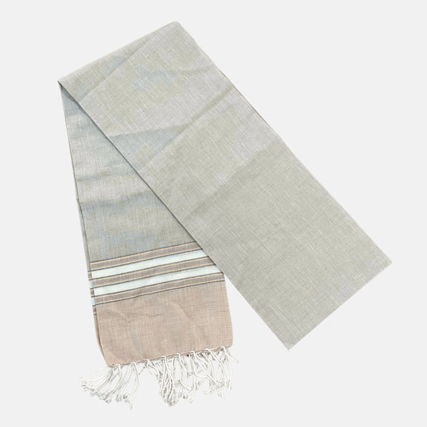 Cotton Shawl with Colorful Stripes: Grey