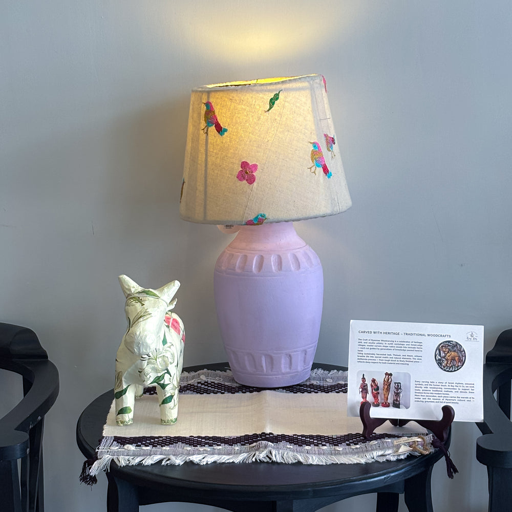 Blossoms & Birds: Table Lamp (Bay Dar Purple)