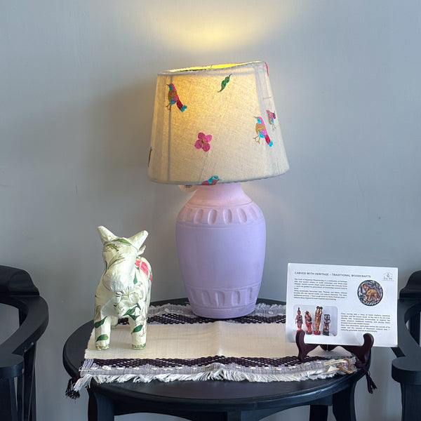Blossoms & Birds: Table Lamp (Bay Dar Purple)