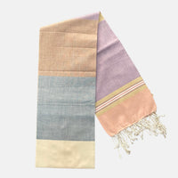 Cotton Shawl with Colorful Stripes: Colorful Squares