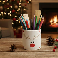 Decorative Christmas Reindeer Pencil Holder