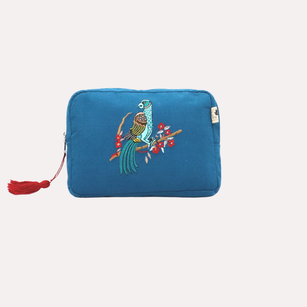 Heritage Touch Collection: Embroidered Cosmetic Pouch