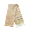 Cotton Shawl with Colorful Stripes: Cream Pink