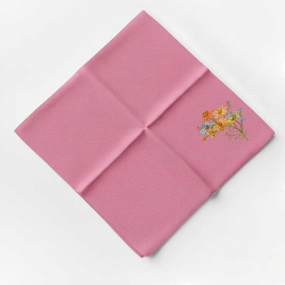 Flore: Embroidered Cotton Tea Towel