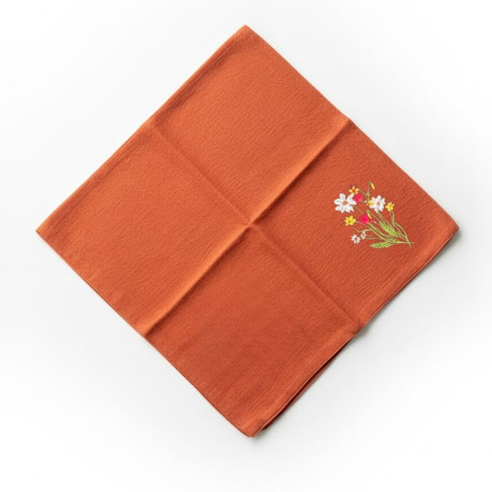 Flore: Embroidered Cotton Tea Towel
