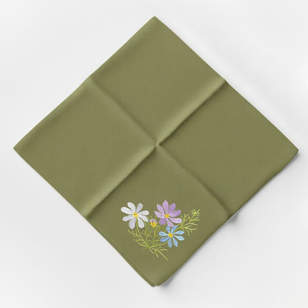 Flore: Embroidered Cotton Tea Towel