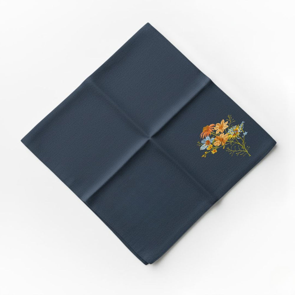 Flore: Embroidered Cotton Tea Towel