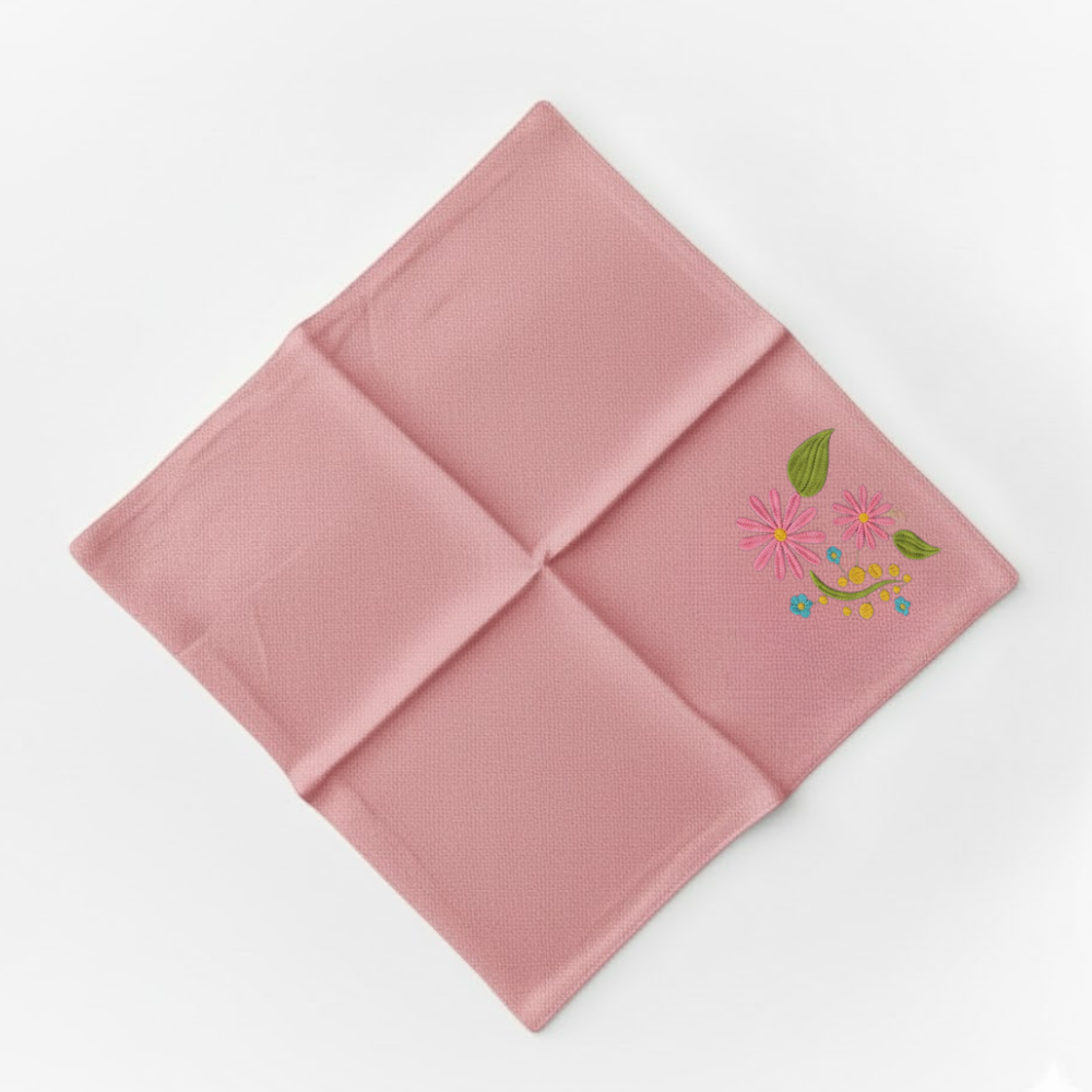 Flore: Embroidered Cotton Tea Towel