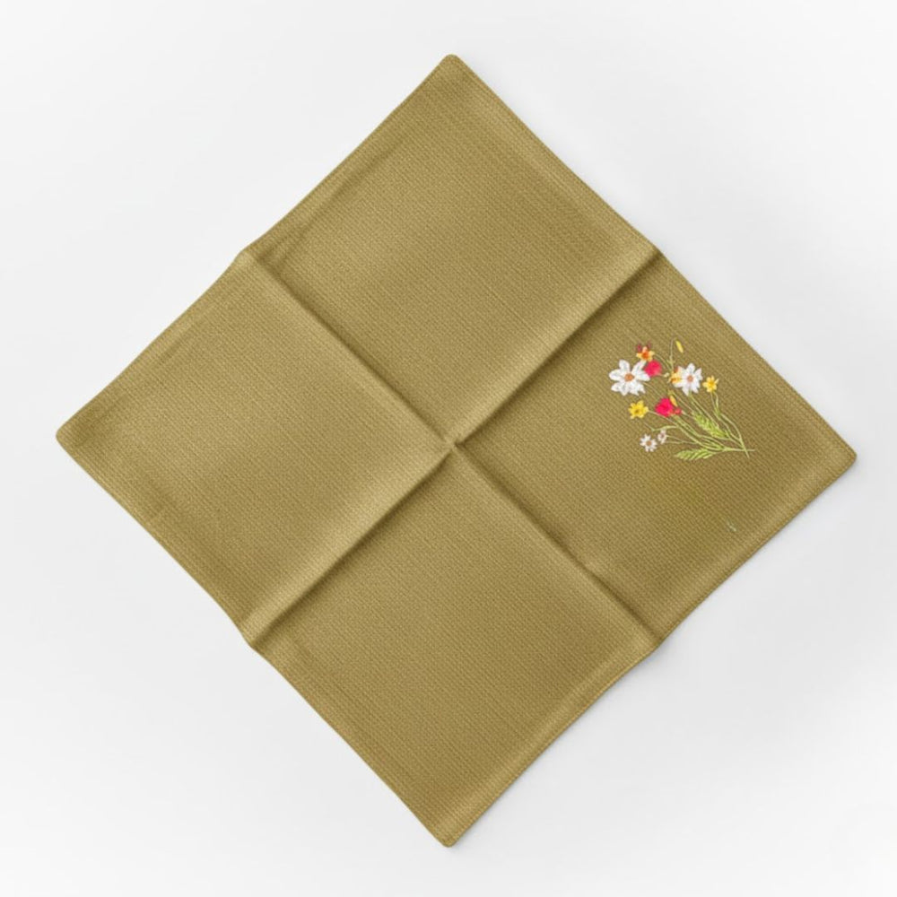 Flore: Embroidered Cotton Tea Towel