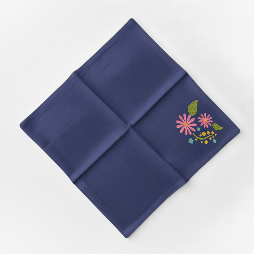 Flore: Embroidered Cotton Tea Towel