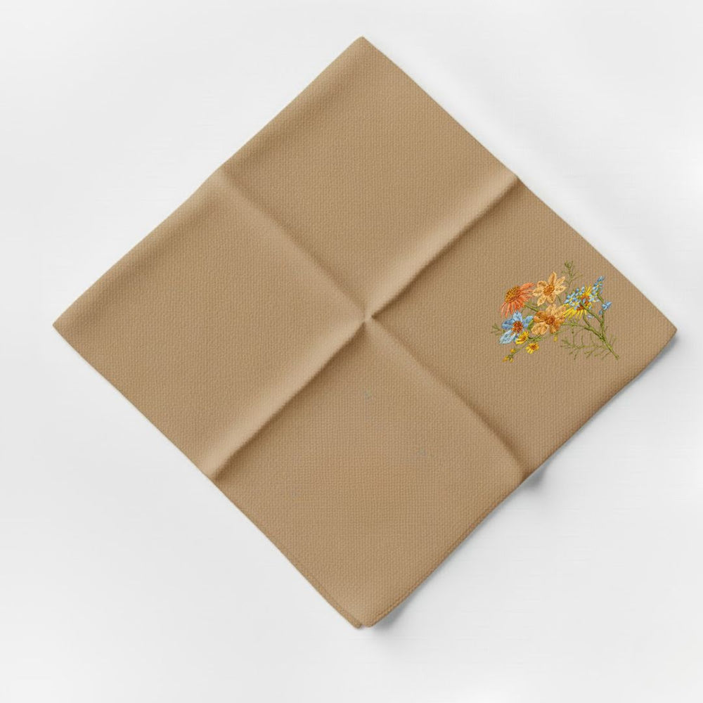 Flore: Embroidered Cotton Tea Towel