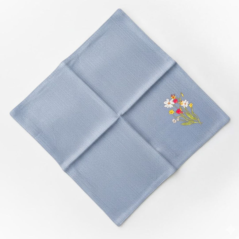 Flore: Embroidered Cotton Tea Towel