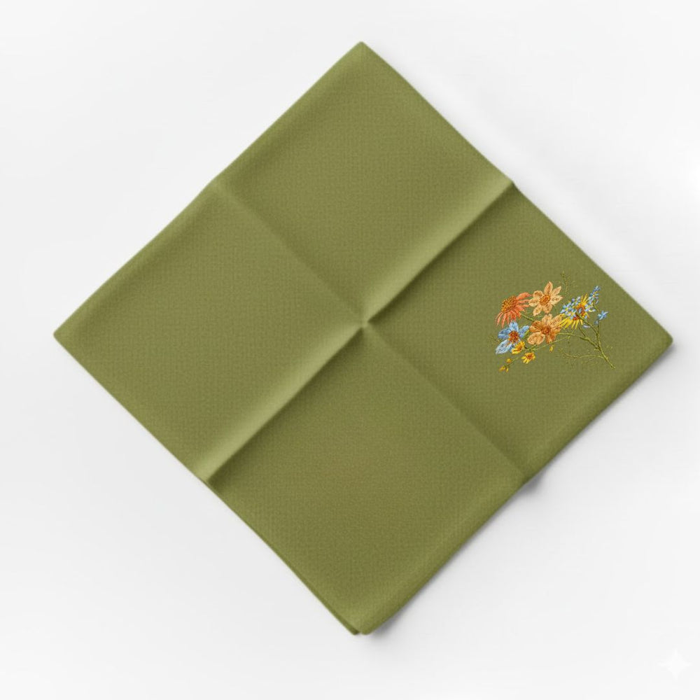 Flore: Embroidered Cotton Tea Towel