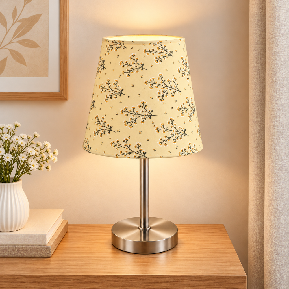 Stainless Steel Frame Fabric Table Lamp