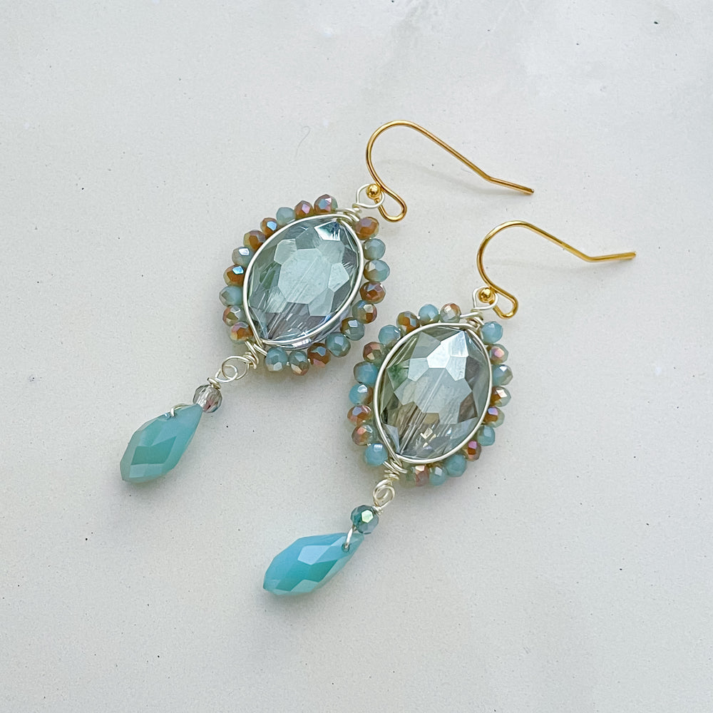 Elegant Faceted Oval Gemstone Earrings