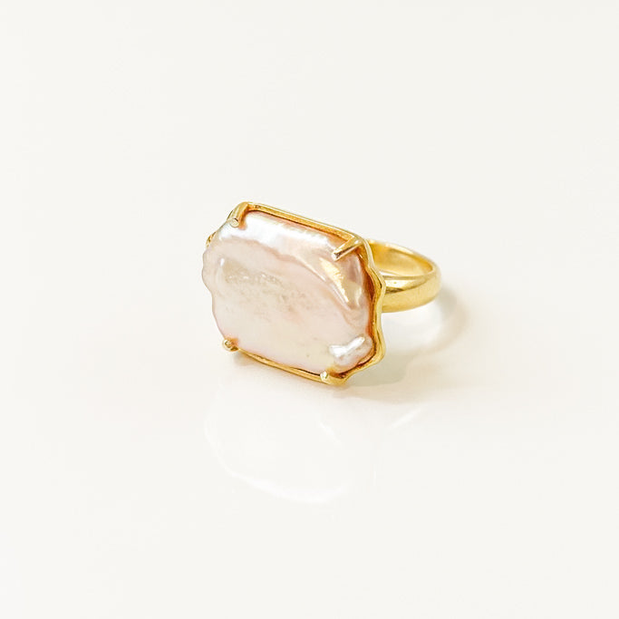 Elegant Baroque Freshwater Pearl Ring