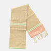 Cotton Shawl with Colorful Stripes: Beige