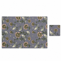 Cotton Placemat and Coaster Set (Screen Print-Purple)