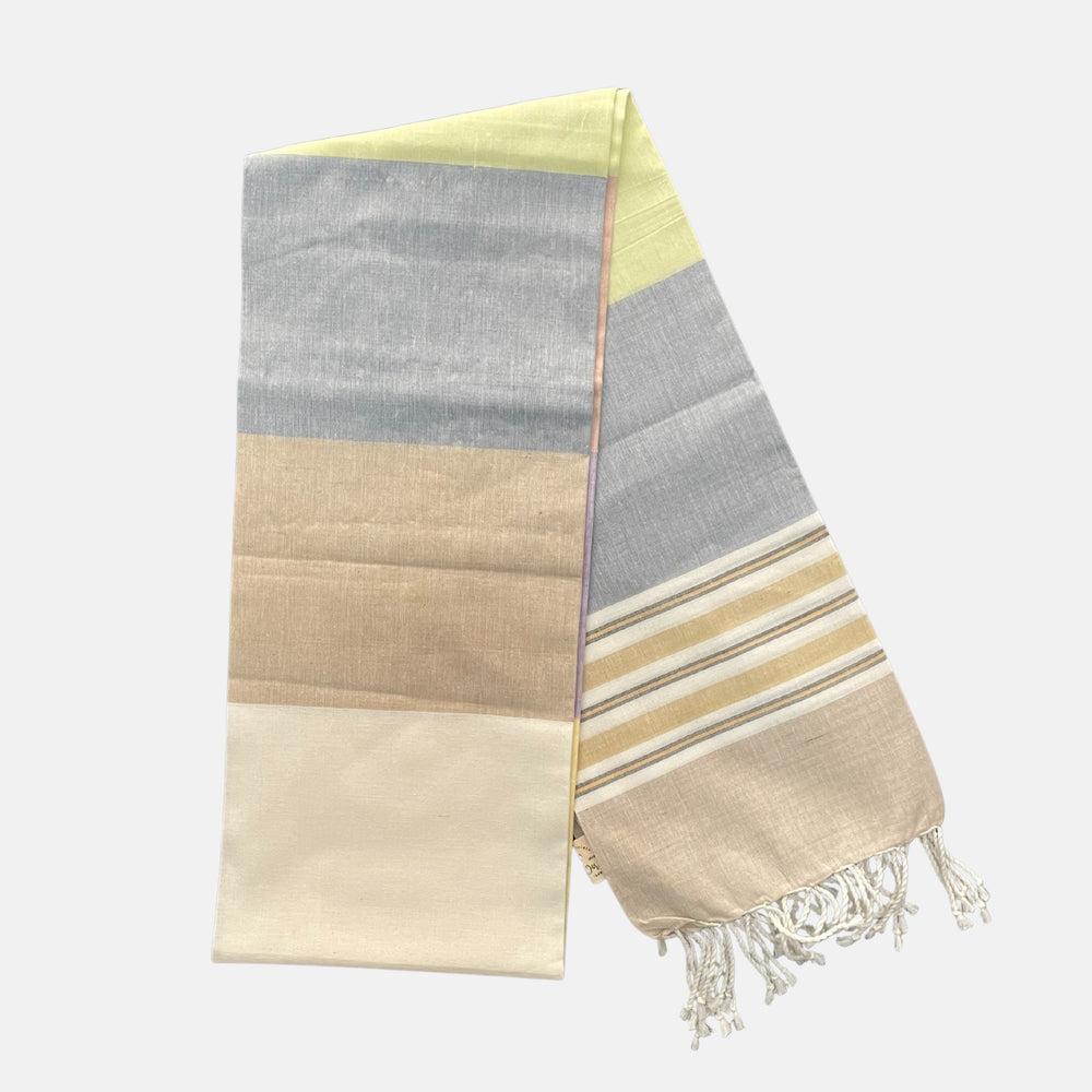 Cotton Shawl with Colorful Stripes: Colorful Squares