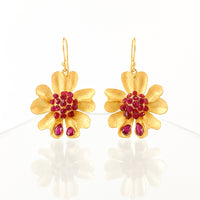 Elegant Garnet Bloom Earrings