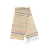 Cotton Shawl with Colorful Stripes: Cream Pink