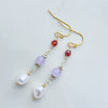 Elegant Beaded Gemstone Dangle Earrings