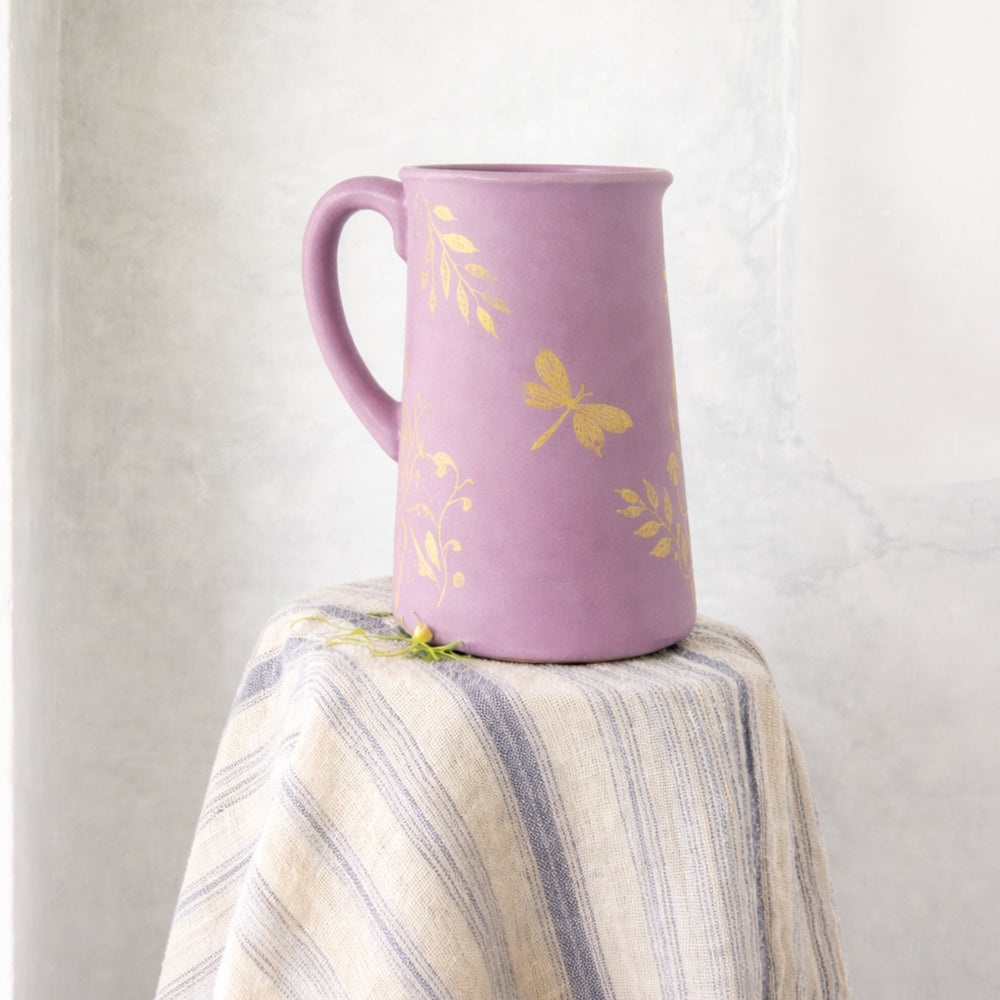 Thingyan Decorative Pitcher: Purple Bloom