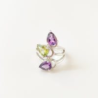 Swirl Gemstone Sterling Silver Ring