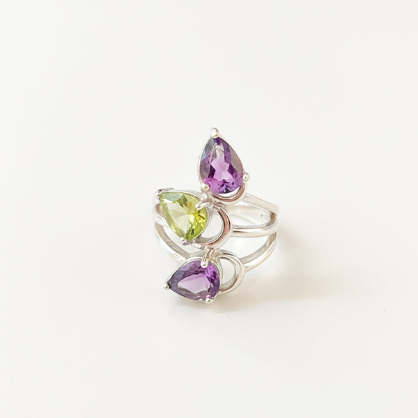 Swirl Gemstone Sterling Silver Ring