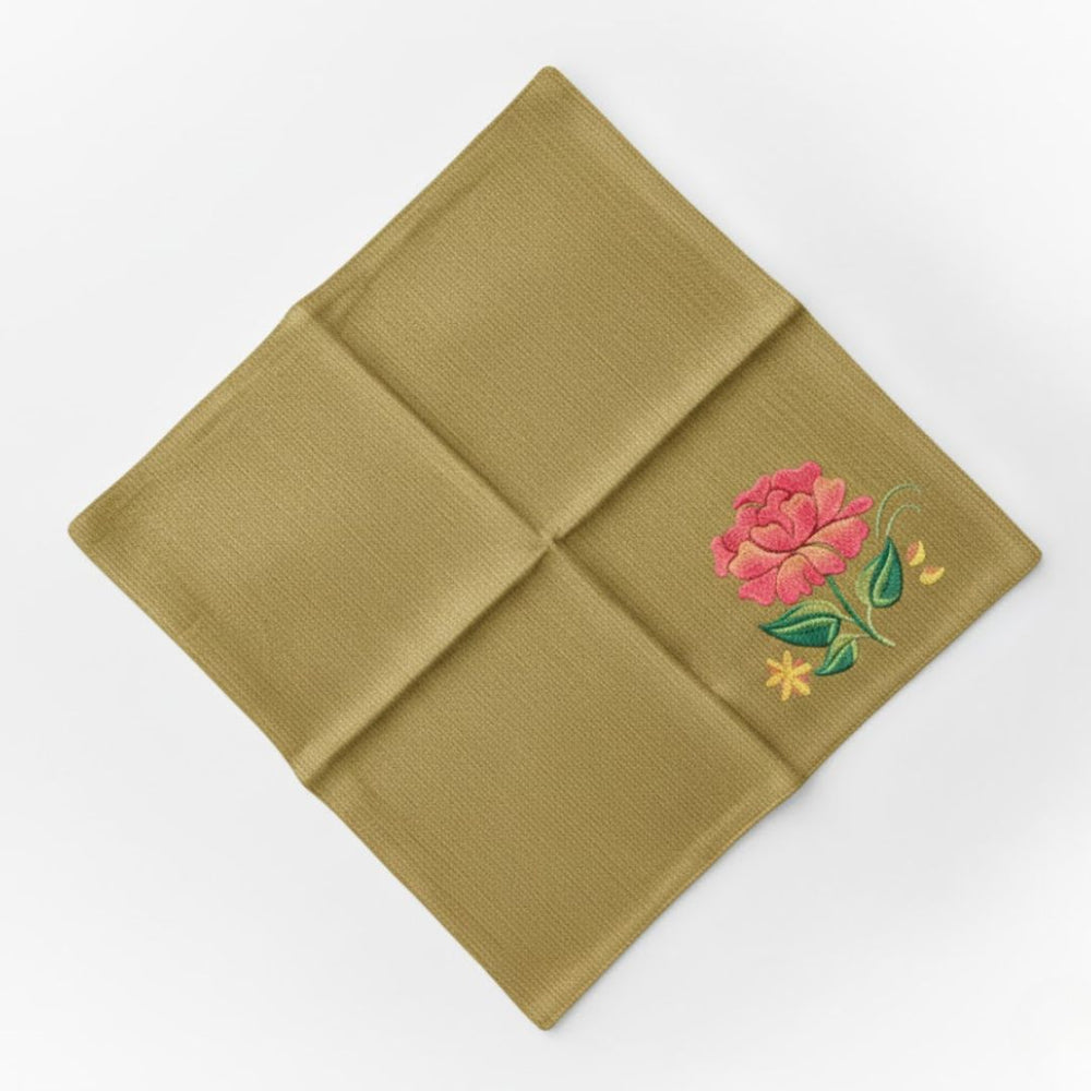 Flore: Embroidered Cotton Tea Towel